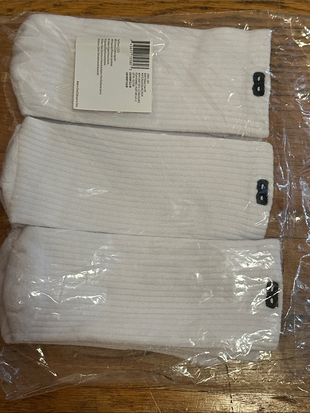 White Athletic Crew Socks with Subtle Logo - 3 Pack